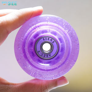 <span class=keywords><strong>Patines</strong></span> de ruedas de doble fila SeeMore, ruedas de <span class=keywords><strong>patines</strong></span> de ruedas cuádruples de rebote alto no luminosas coloridas transparentes rosas - Product Image 5