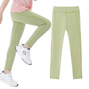 Leggings Deportivos de Cintura Alta con Cordón Ajustable, de Nailon y Spandex, para Yoga, Running, Gimnasio, Niñas, Modelo 2025 - Product Image 5