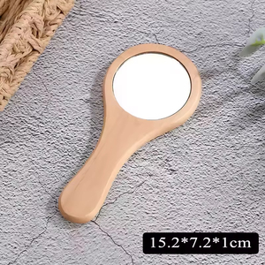 <span class=keywords><strong>Jaster</strong></span> Luxuriöser Holz-Handspiegel mit Gratis-Gravur des Namens als Geschenk zum Valentinstag, Neujahr, für Partys und Mädchen, Tragbar - Product Image 3