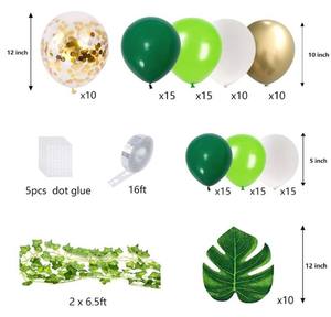 Vert or feuille de palmier lierre dinosaure fête d'anniversaire bébé douche Jungle Animal thème fête tropicale - Product Image 5