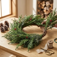 4 lots de branches artificielles de pin de Norfolk, aiguilles de sapin artificielles pour couronnes DIY, décoration de vases, décoration de Noël pour la maison