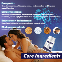 Complément alimentaire pour la vitalité masculine OEM, 15 herbes, soutien énergétique et de l'endurance sportive, capsules, marque privée