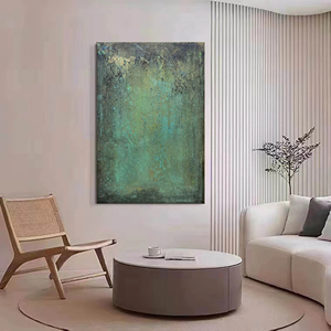 Green Abstract Hand painted <b>Framed</b> Wall Arts Large <b>Canvas</b> Abstract Oil Painting Indoor home decor gift for housewarming - Product Image 3