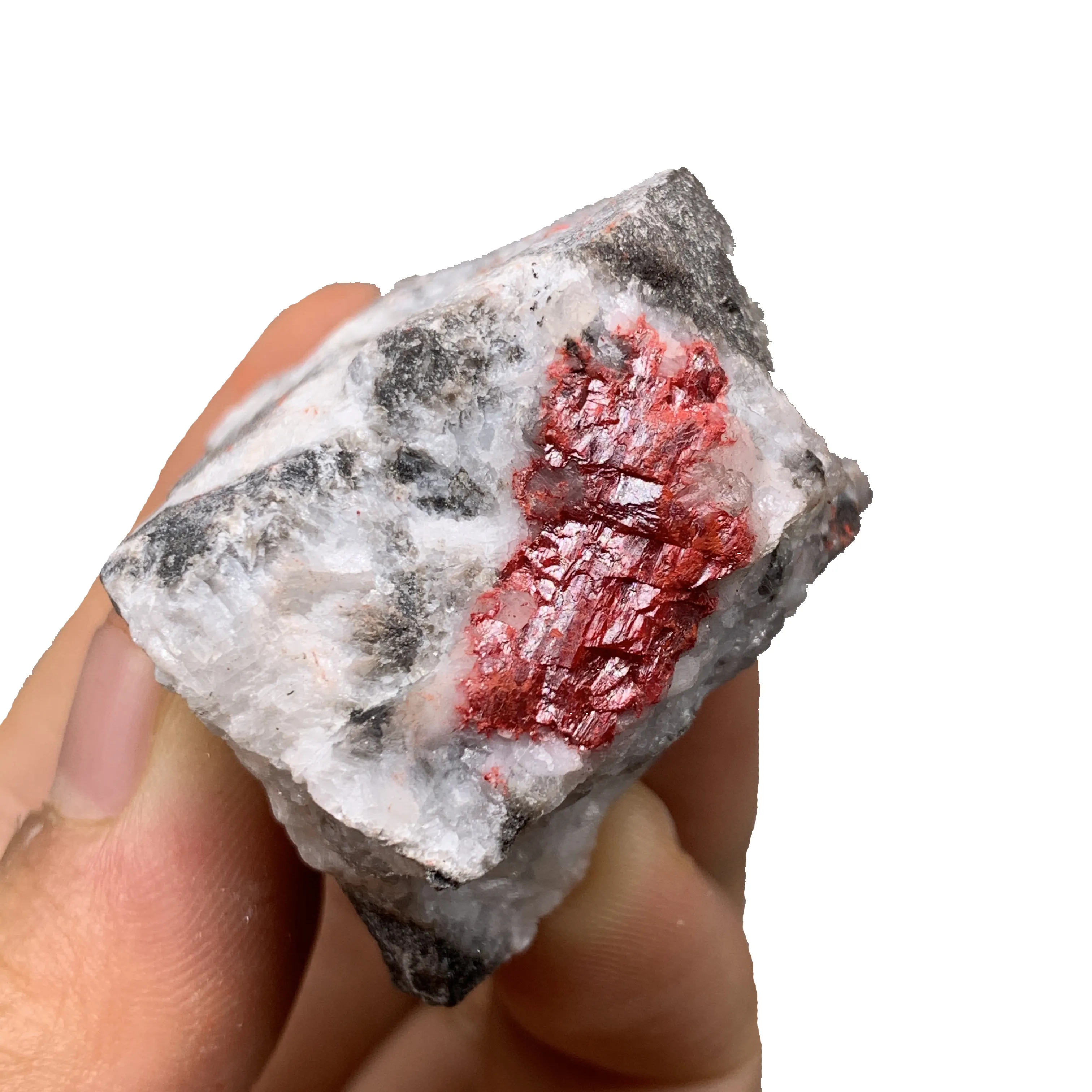 Großhandel Natürlicher Zinnober Kristall quarz stein Probe Zinnober erz roher rauer Zinnober stein