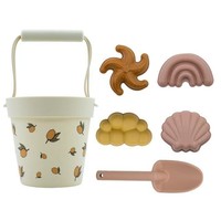 Seau à sable en silicone avec 4 moules d'animaux, jouets de plage d'été pour enfants de 5 à 7 ans, ensemble unisexe avec emballage personnalisé