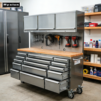 Station de travail de garage modulaire personnalisée 72 pouces sans formaldéhyde, armoire à outils, couleurs fraîches, acier inoxydable, chariot à outils roulant