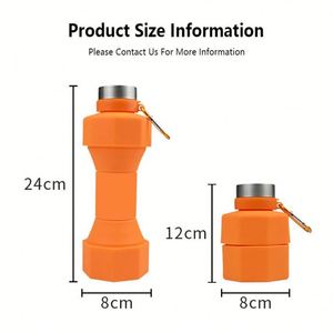 Eco-Friendly 650ml Creative Dumbbell Shape Foldable <b>Plastic</b> <b>Drinkware</b> Custom Logo Drinking Water Bottle - Product Image 2