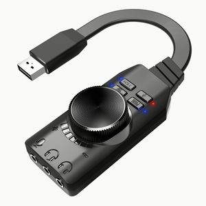 Tarjeta de sonido USB, tarjeta de sonido estéreo externa con control de volumen, adaptador de audio USB a conector de 3,5mm - Product Image 1