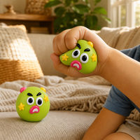 Balle anti-stress TPR souple à visage changeant, jouet sensoriel pour soulager le stress et l'anxiété, nouveauté amusante, cadeau pour enfants