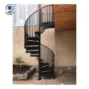 Escalera de Caracol moderna Prima, escalón de vidrio templado, placa de acero inoxidable, larguero, poste <span class=keywords><strong>Central</strong></span>, diseño que ahorra espacio - Product Image 6