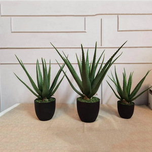 Offre Spéciale succulente artificielle en pot petit Pot Faux aloès décoration de la maison <span class=keywords><strong>bureau</strong></span> réaliste arbre <span class=keywords><strong>Aloe</strong></span> <span class=keywords><strong>Vera</strong></span> plante - Product Image 3