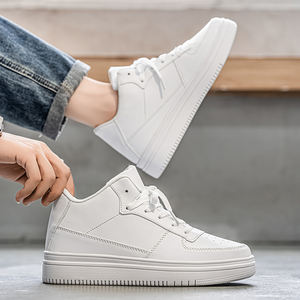 Scarpe da Ginnastica da Uomo Classiche a Taglio Alto di Grandi Dimensioni con Rialzo Interno, Sneakers Bianche Sportive da Corsa con Lacci per Studenti e Skateboard - Product Image 5