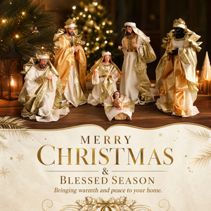 Offre Spéciale : Ensemble de Crèche Artisanale en Résine 6 Pièces – Sainte Famille et <span class=keywords><strong>les</strong></span> Trois <span class=keywords><strong>Rois</strong></span> Magiques – Sculpture Décorative de Noël pour Église et Maison - Product Image 3