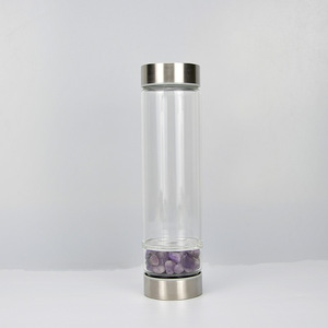2026 Offre Spéciale Quartz Naturel Dimension Gemstone <span class=keywords><strong>Elixir</strong></span> Énergie Verre Parfum Améthyste Cristal Infusé Bouteille D'eau - Product Image 1