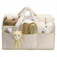 Cesta Portátil de Almacenamiento de Pañales de Felpa con Logotipo Personalizado, Bolsa de Pañales para Bebé, Organizador de Guardería para Mamá, Organizador de Pañales para Bebé