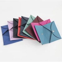 Dompet Koin Kulit Fashion, Dompet Lipat Kreatif dengan Kancing, Dompet Minimalis Kulit Asli, Tempat Kartu