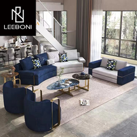 Nouveau design de canapé d'appartement de luxe Mobilier de salon Canapé minimaliste en tissu velours Canapé modulaire italien