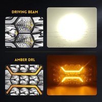 Phare de Travail LED 10 Pouces 45W avec DRL Ambre, Compatible Camions Scania Volvo, Engins Agricoles et Miniers