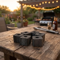 Briquettes de charbon de bois noir premium en cubes, en bambou pur, pour chicha, allumage instantané, vente en gros usine