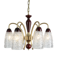 Lustre LED rétro américain en cuivre pour la décoration intérieure, chambre, salon, villa, hôtel, lampe suspendue simple et créative