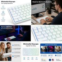 Claviers mécaniques Womier à profil bas, style minimaliste, touches en silicone translucides personnalisées, compatibilité universelle (60% 65%)