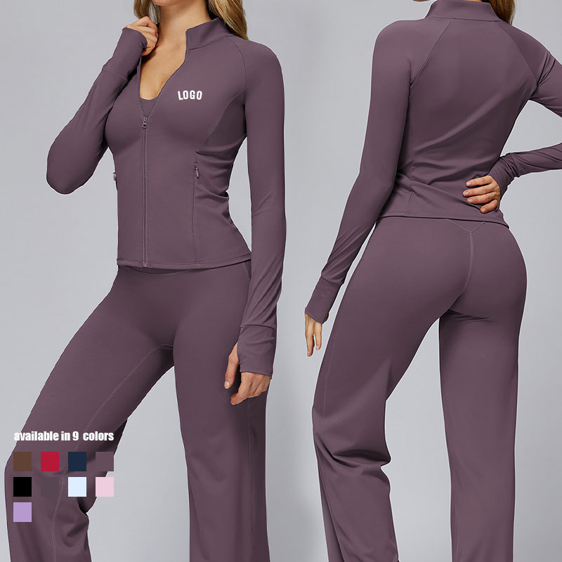 Custom Jackets Sport Women Long Sleeve Yoga Women Zip Jacket Sportswear Breathable Fitness Workout Crop Top