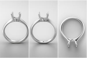 Servicio de Diseño <span class=keywords><strong>CAD</strong></span> para Anillos de Compromiso de Plata de Ley 925 con Baño de Rodio, Engaste de Bisel, Fabricante de Joyería OEM - Product Image 2