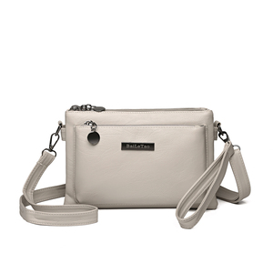 Sac bandoulière vintage en <span class=keywords><strong>cuir</strong></span> PU pour femme, petit sac à fermeture éclair multiple avec dragonne, sac messager pour trajets quotidiens - Product Image 5