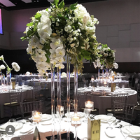Support de fleurs géant en verre acrylique transparent pour décoration de mariage pour centre de table