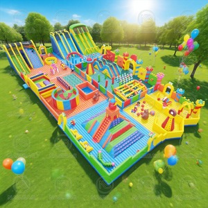 Big Bounce Inflatable Theme Park Kid Play Amusement Park <strong>Large</strong> Inflatable <strong>Obstacle</strong> Castle Slide Blow up Bouncer Combo Playground - Product Image 5