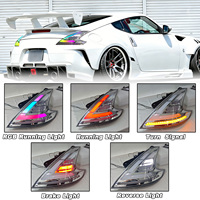 Feux arrière SINDAR Full RGB pour Nissan 370z Fairlady Z34 2008-2019, nouveaux feux arrière électro-plaqués transparents, clignotants dynamiques personnalisés.