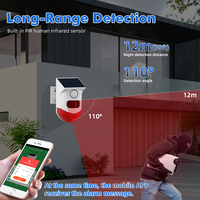 Tuya Smart WiFi Detektor Gerakan Inframerah Tenaga Surya Luar Ruangan PIR Nirkabel Detektor Sirene Strobo Alarm Suara Tahan Air Remote Control