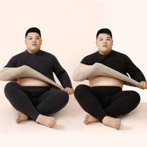 Set di Intimo Termico Invernale con Fodera in <span class=keywords><strong>Lana</strong></span>, Collo Alto, Antifreddo, Antibatterico, Antistatico, in Poliestere Caldo per <span class=keywords><strong>Uomo</strong></span> - Product Image 4