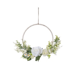Mur de fleurs artificielles Huajiang en forme de demi-cercle, décoration intérieure en tissu tissé plastique pour la maison - Product Image 5