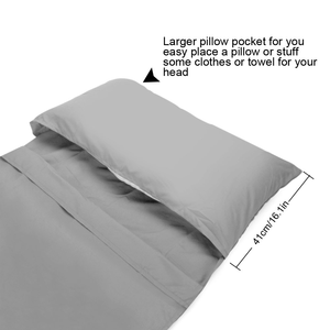 Sacco a pelo singolo leggero e portatile, tipo busta, ideale per escursioni, campeggio, viaggi, con gancio per auto, letti e cuscini - Product Image 4
