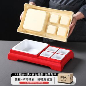 Xiangyuan Meimei <b>melamine</b> tableware commercial bamboo tofu pudding <b>plate</b> hotel restaurant tofu box condiment set snack plating - Product Image 3
