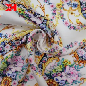 Kahn Satin Fabric Bolts Polyester linen Printed Lining Fabric For Dress Sewing