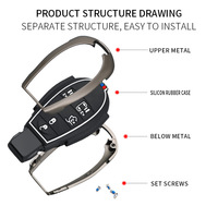 Funda de Aleación de Zinc para Llave de Coche, Carcasa para Llave Inteligente, Compatible con Jeep, Chrysler, Dodge