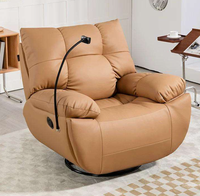 Fauteuil à bascule multifonctionnel électrique confortable pour une personne, avec fonction massage et rotation, idéal pour le salon