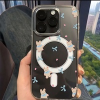 Coque de téléphone magnétique Ourson Mignon avec Nœud pour iPhone 17 15 14 18 Pro Max – Design Créatif, Transparente et Antichoc