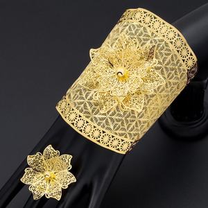 Jxx New Arrival Quality 24k Gold Plated African Jewelry <b>Sets</b> for Women Beads Chain Type for Parties Wholesale - Product Image 3