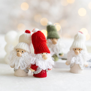 Décorations scandinaves de Noël, ensemble d'ornements de Noël en feutrine, bonhomme de neige, mini-ornements de poupées, décorations faites à la main - Product Image 2