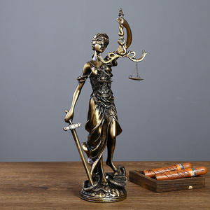 Estatua de dama justicia en bronce fundido en frío, escultura de Justicia de diosa romana antigua, estatuilla de resina, escamas, espada de justicia con los ojos vendados - Product Image 2