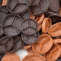Promo Panier multifonctionnel de haute qualité à 3 compartiments, design moderne en forme de rotin, écologique, pour supermarché, cuisine, fruits et pain