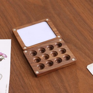 Tavolozza per Acquerelli in Legno a Forma di Libro con Vassoio Magnetico per Colori a Olio, Mini Scatola Porta Colori in <span class=keywords><strong>Noce</strong></span> Nero - Product Image 4