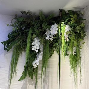 Groen Traditioneel Kunstmatig Bruiloftsboogdecor Nieuw Aankomst Bloemenkrans Arrangement Tafelloper Feestevenement Gangpad Hardloper - Product Image 3