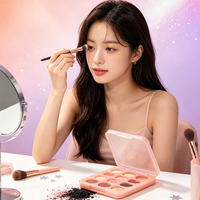 Boîte d'emballage cosmétique en plastique 1g pour palette de fards à paupières carrée recyclable à 12 compartiments avec option de gaufrage et logo personnalisé