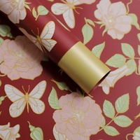 Nouveauté, vente en gros, papier d'art PVC vintage rétro luxueux, recouvert de perles, réutilisable, pour emballer les fleurs, pour la fête des mères