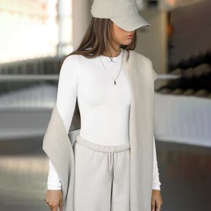 Camiseta de Yoga de Manga Larga con Cuello Redondo y Tejido Acanalado para <span class=keywords><strong>Mujer</strong></span>, Cómoda y Agradable al Tacto, Top Elástico para Correr y Hacer Ejercicio - Product Image 6