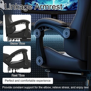 Precio barato Soporte Prueba gratuita Oficina Uso en el hogar Vinculación Reposabrazos Espalda reclinable 360 Silla elevadora giratoria para juegos con reposapiés - Product Image 6